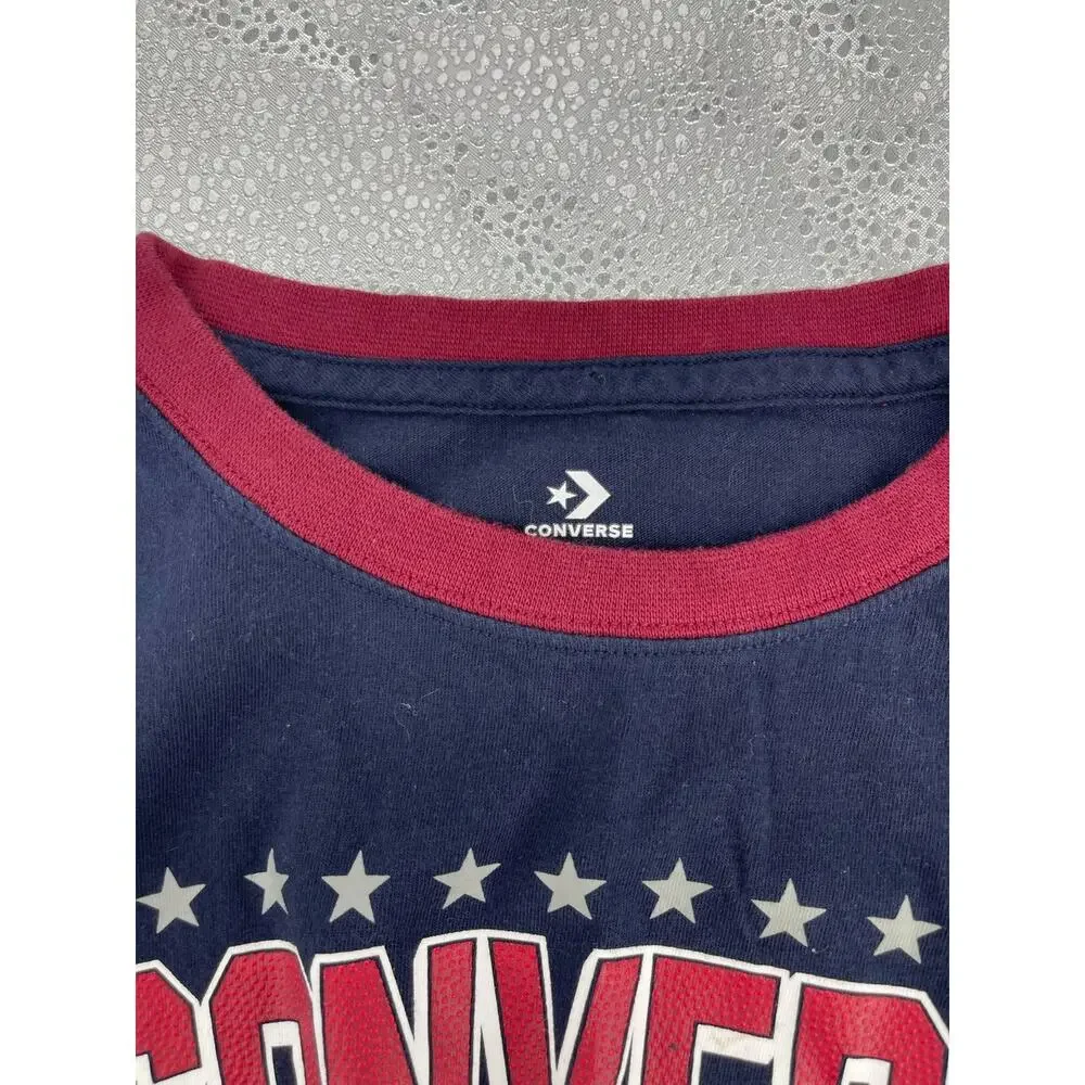 Converse All Star Bays' Blue Graphic Short Sleeve T-Shirt Size Medium 10-12